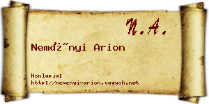 Neményi Arion névjegykártya